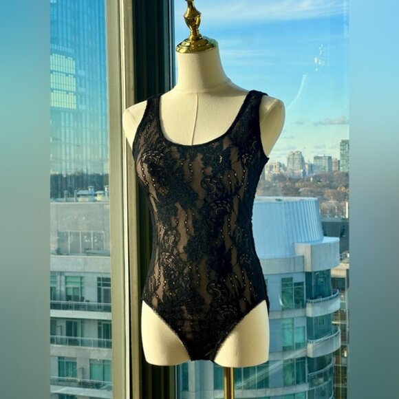 🆕 ZIMMERMANN 🧿 NWT Black Lace Scoop Neck Bodysuit - Sz 1 US 6 - Picture 3 of 13